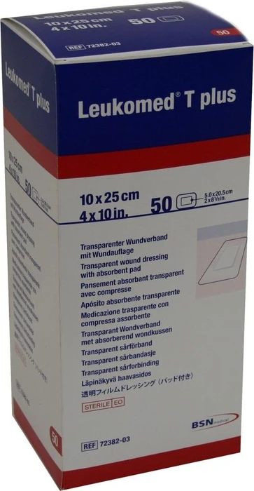 BSN medical Leukomed T Plus Pflaster transparent steril, 10 x 25cm, 50 Stück