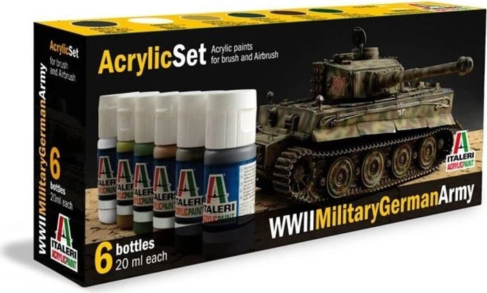 Italeri WWII Military German Army Farbset, 6-tlg.