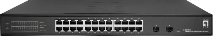 LevelOne GES Rackmount Gigabit Smart Switch, 24x RJ-45, 2x SFP