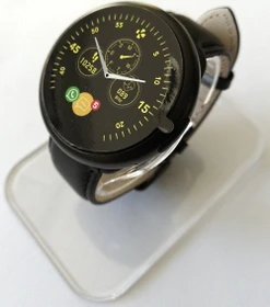 MyKronoz ZeRound 2 HR Premium schwarz mit Lederarmband schwarz