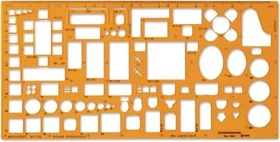 Schneider Standardgraph Möblierungsschablone Architekt Schablone, orange