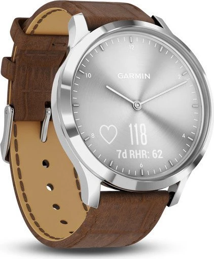 Garmin vivomove HR Premium Aktivitäts-Tracker silber/braun