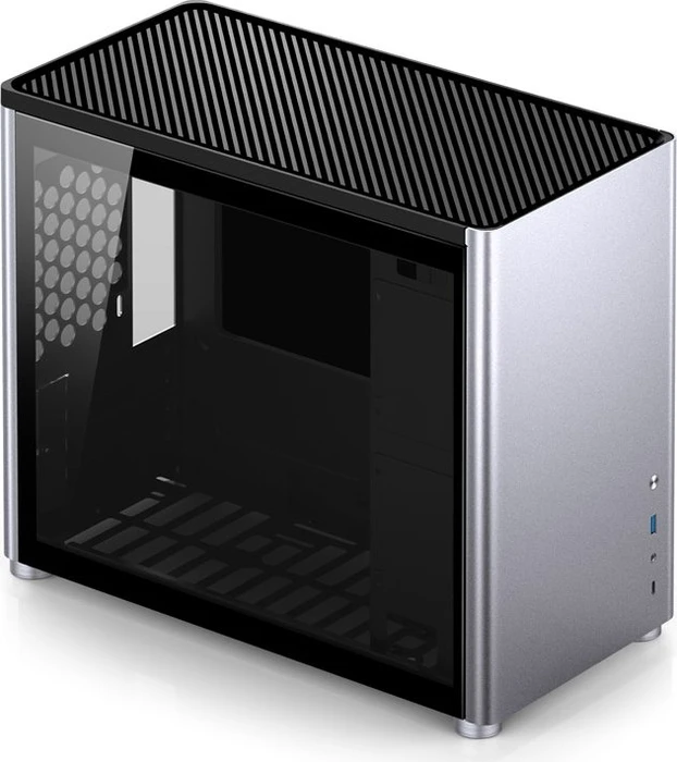 Jonsbo D30, silber, Glasfenster
