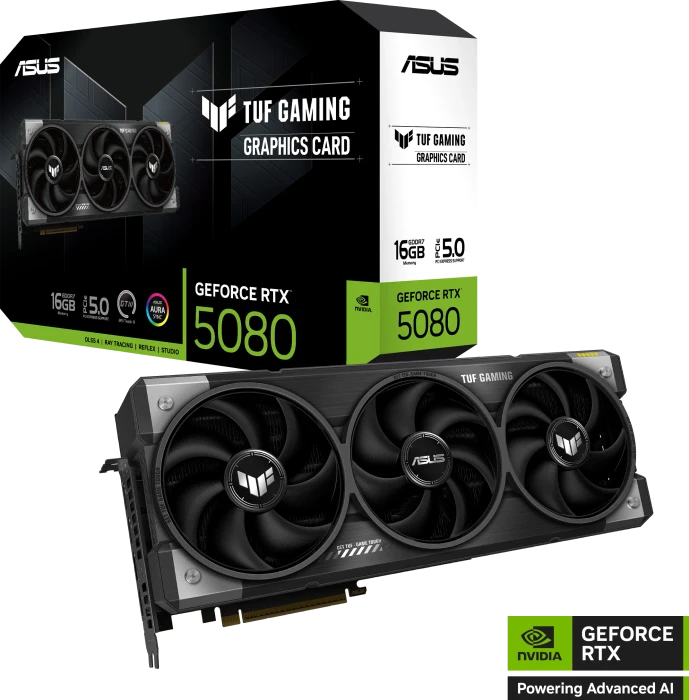 ASUS TUF Gaming GeForce RTX 5080, TUF-RTX5080-16G-GAMING, 16GB GDDR7, 2x HDMI, 3x DP