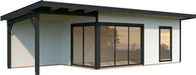 Palmako Andrea 17.1m²+7.9m² Slide Plus Gartenhaus weiß/anthrazit