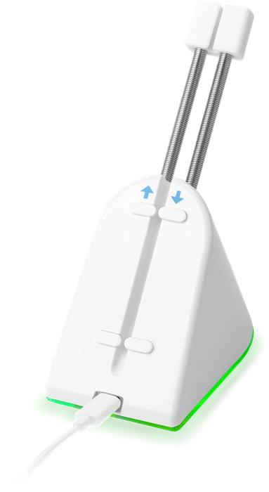 Deltaco Gaming RGB Mouse Bungee, Mauskabelhalterung, silber/weiß