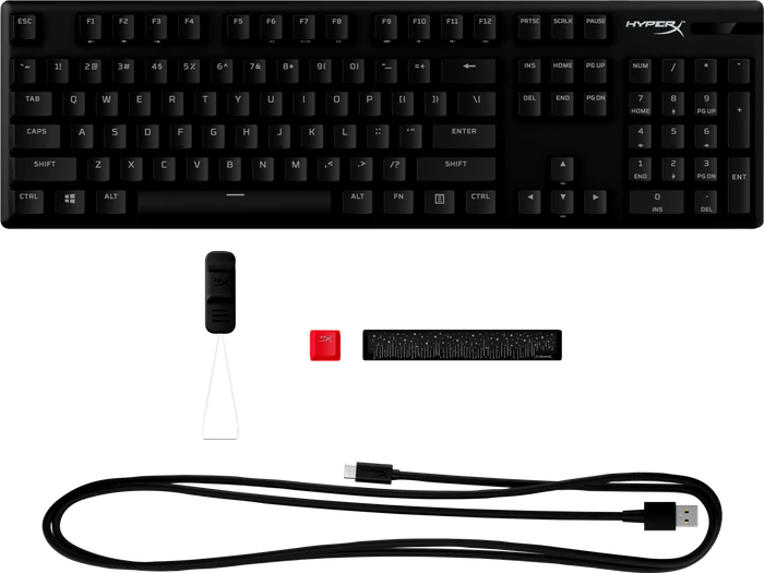 HP HyperX Alloy Origins PBT, LEDs RGB, HyperX RED, USB, US