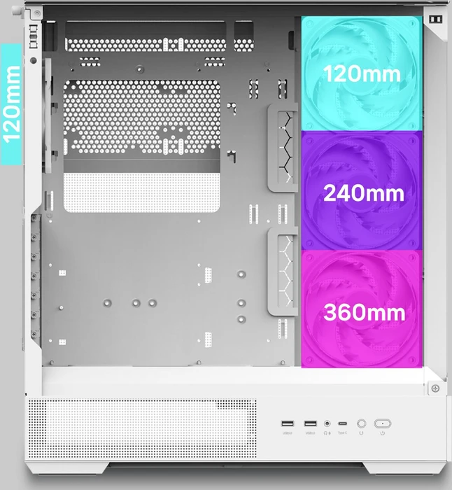 Zalman P40 Prism Plus White, weiß, Glasfenster