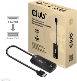 Club 3D aktives DisplayPort 1.4/HDMI 2.1 Adapterkabel schwarz, 0.15m