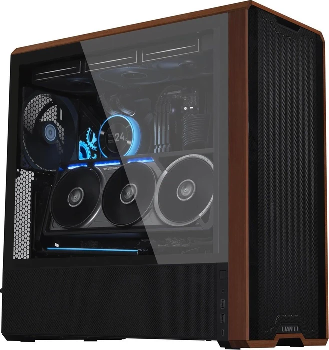 Lian Li Riser Card Vertical GPU Kit, inkl. PCI-Slot Blende für Lian Li, gewinkelt, PCIe 5.0, 200mm, schwarz