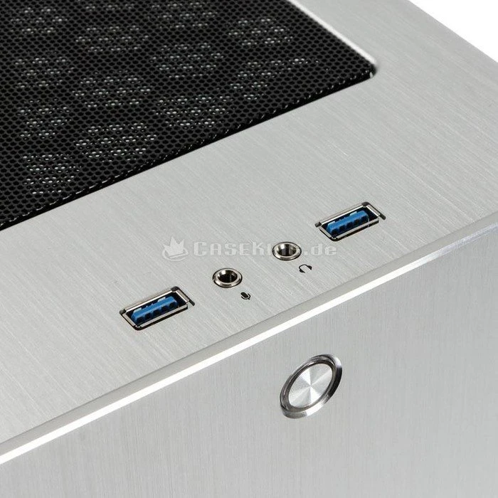 Raijintek Thetis, silber, Glasfenster