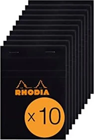 Rhodia Basics Notizblock N°13, A6, kariert, schwarz, 80 Blatt