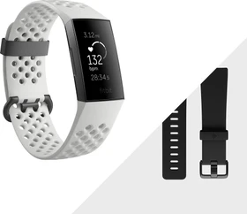 Fitbit Charge 3 Special Edition Aktivitäts-Tracker frostweiß/aluminium/graphitblau