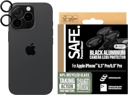 PanzerGlass Safe Camera Lens Protector für Apple iPhone 16 Pro/16 Pro Max schwarz