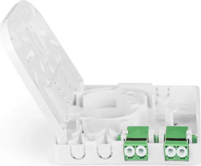 Digitus FTTH Gehäuse mit 2 x LC/APC DX Kupplung, Wandmontage