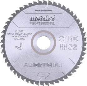 Metabo Aluminium Cut Professional Kreissägeblatt 52Z, 190x1.8x20mm, 1 Stück