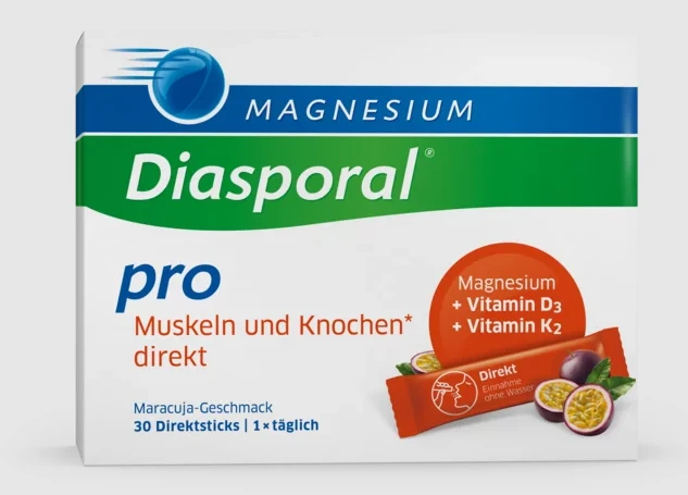 Magnesium Diasporal Pro Muskeln und Knochen Granulat, 30 Stück