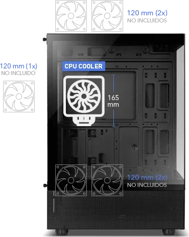 Nox Xtreme Hummer Vision Black, schwarz, Glasfenster