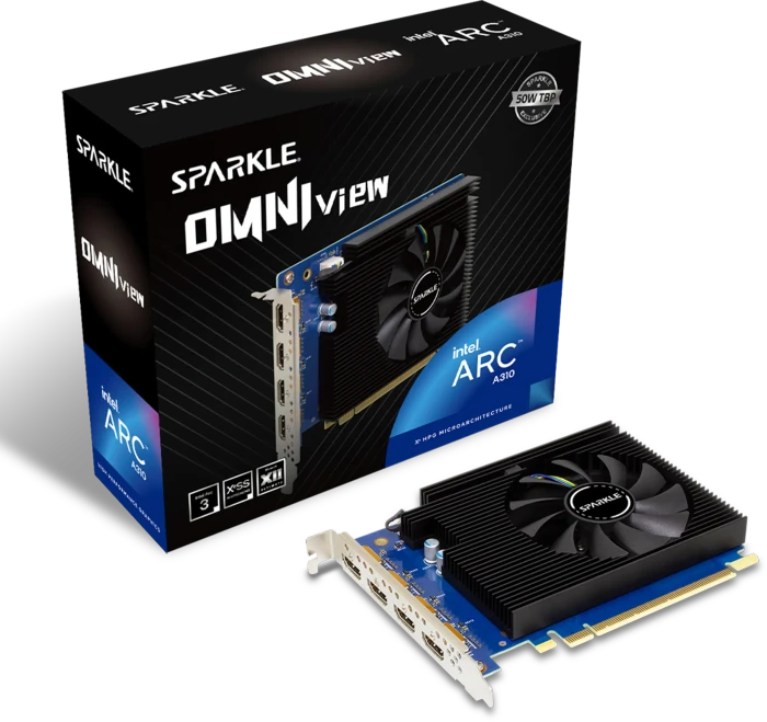Sparkle Arc A310 OMNI View, SA310F-4G, 4GB GDDR6, 4x HDMI