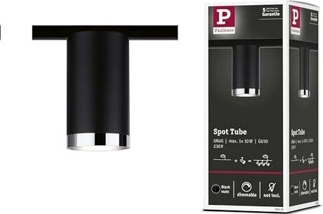 Paulmann URail Tube Schienensystem Spot GU10 schwarz matt, 1 Stück