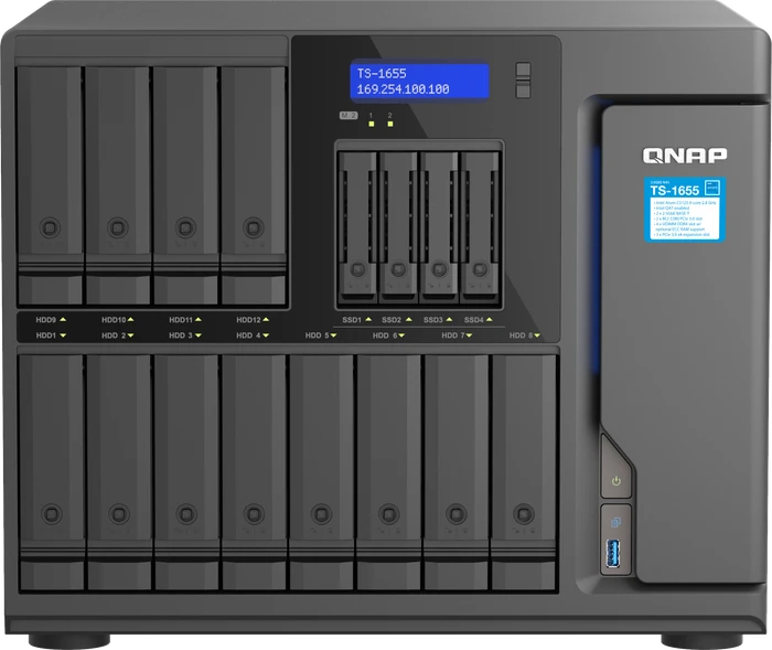 QNAP QuTS hero Turbo Station TS-1655-8G, 8GB RAM, 2x RJ-45 2.5GBase-T, 4x USB-A 3.0
