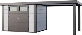 Telluria Classico 3024 Gerätehaus inkl. Anbau 2.84m rechts weiß/grau