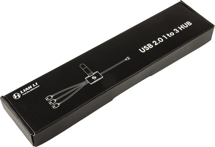 Lian Li USB 2.0 1-zu-3-HUB, intern USB 9-Pin Header, 1x USB 2.0 9-Pin Stecksockel auf 3x USB 2.0 9-Pin Stiftsockel