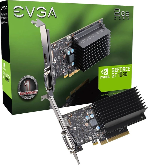EVGA GeForce GT 1030 Passive Low Profile, 2GB DDR4, DVI, HDMI