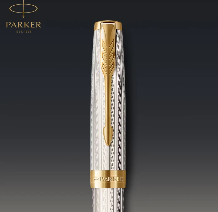 Parker Sonnet silver mistral/gold trim, rechte Hand, fein, Geschenkbox (2119792) – Bild 5 von 7