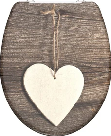 Schütte Duroplast WC-Sitz mit Absenkautomatik und Schnellverschluss wood heart