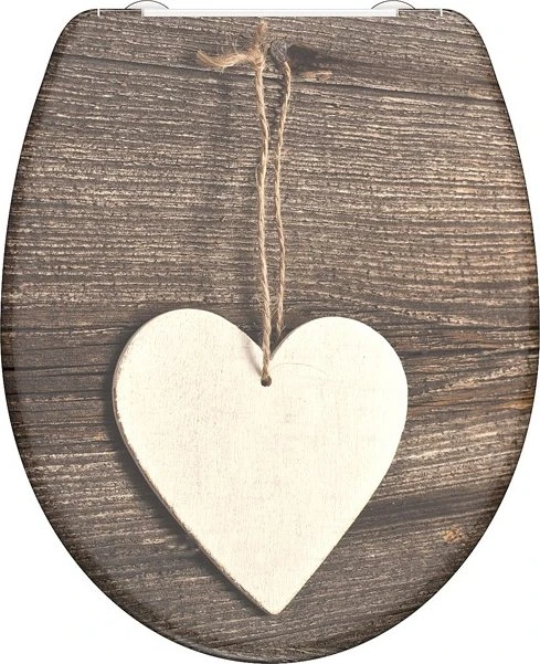 Schütte Duroplast WC-Sitz mit Absenkautomatik und Schnellverschluss wood heart
