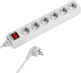 Vivanco ES6 W15 mit Schalter, 6-fach, 1.4m, weiß