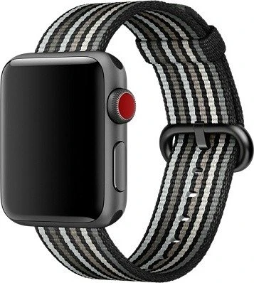 Apple Nylon-Armband gestreift für Apple Watch 38mm schwarz
