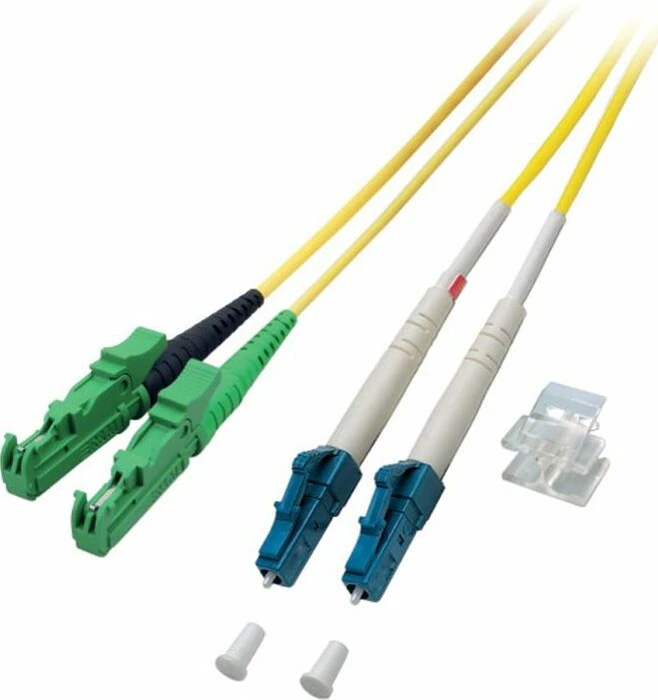 R&M LSOH LWL Duplex Kabel, OS2, 2x LSH-APC Stecker/2x LC Stecker, 5m, gelb