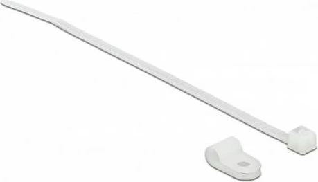 DeLOCK Befestigungsschelle 4.8mm mit Kabelbinder, 2.5mm, 150mm, weiß, 10 Stück