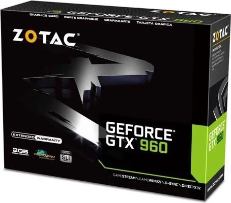 Zotac GeForce GTX 960, 2GB GDDR5, DVI, HDMI, 3x DP