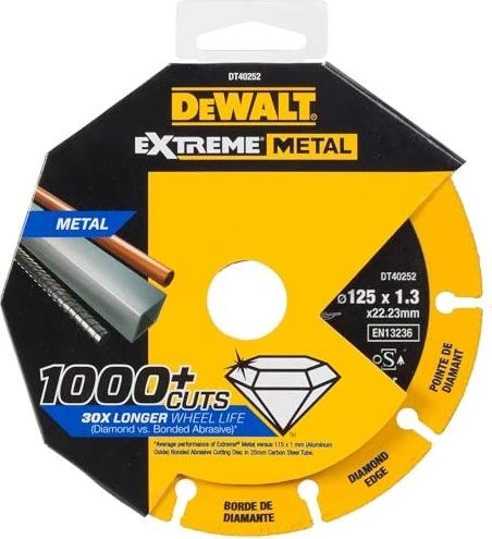 DeWalt DT40252 Extreme Metal Diamanttrennscheibe, 125x1.3x22.23mm, 1 Stück