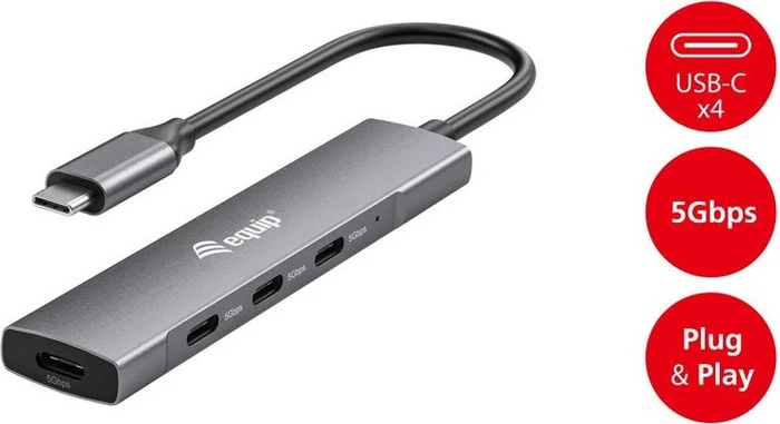 Equip 4 Port USB Hub, USB-C 3.0 [Stecker]