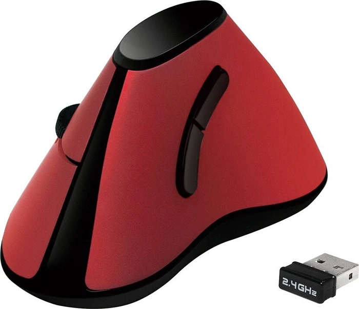 Typhoon Wireless Ergonomic Vertical Mouse, rot, USB