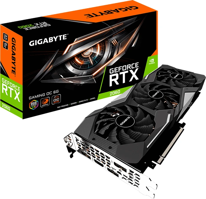 GIGABYTE GeForce RTX 2060 Gaming OC 6G, 6GB GDDR6, HDMI, 3x DP