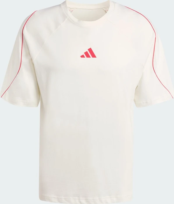 adidas Stadium T-Shirt kurzarm off white/pure ruby (Herren)