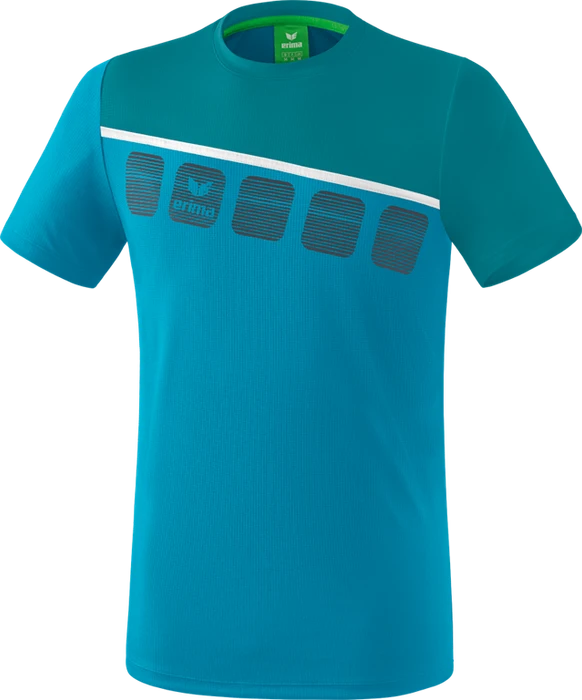 Erima 5-C Funktionsshirt kurzarm oriental blue/colonial blue/weiß (Herren)