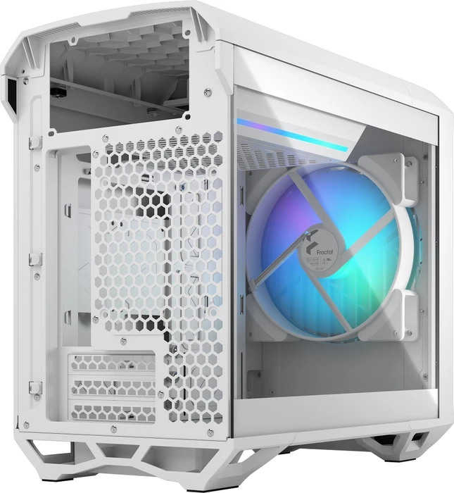 Fractal Design Torrent Nano White RGB TG Clear Tint, Glasfenster, Mini-ITX