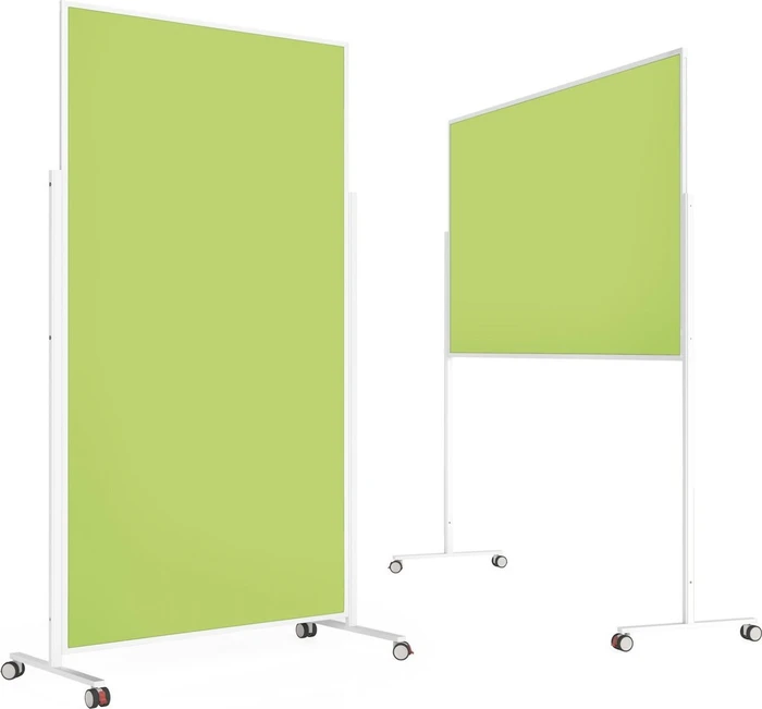 Magnetoplan Moderationstafel VarioPin, mobile Pinnwand mit grünen Filz, weiß/grün, 100x180cm (1181105)