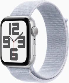 Apple Watch SE (2022) (GPS) 44mm silber mit Sport Loop Blaue Wolke