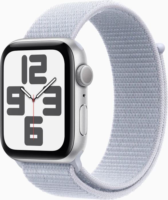 Apple Watch SE (2022) (GPS) 44mm silber mit Sport Loop Blaue Wolke