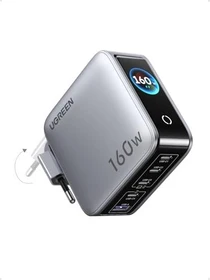 Ugreen Nexode Pro Ladegerät Smart Display GaN 160W schwarz/grau