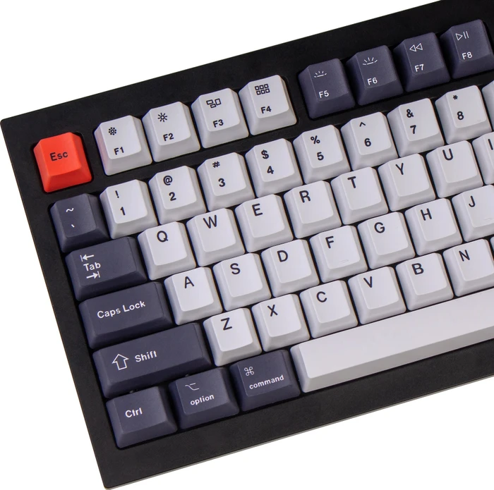 Keychron Q1/Q2/K2 OEM Dye-Sub Keycap-Set Bluish Black White, Kunststoff (PBT), Bluish Black White, schwarz/blau/weiß, 97 Tasten (83+14), ANSI-US