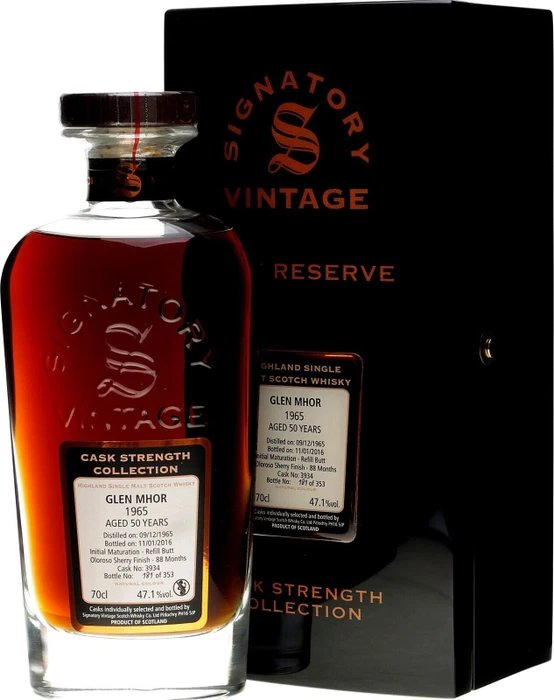 Signatory Vintage Cask Strength Collection Rare Reserve Glen Mhor 1965 700ml