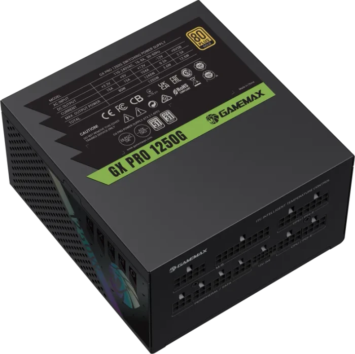 GameMax GX Pro Gold 1250G schwarz 1250W, ATX 3.1